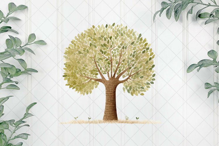 Woodland Tree Sublimation Clipart