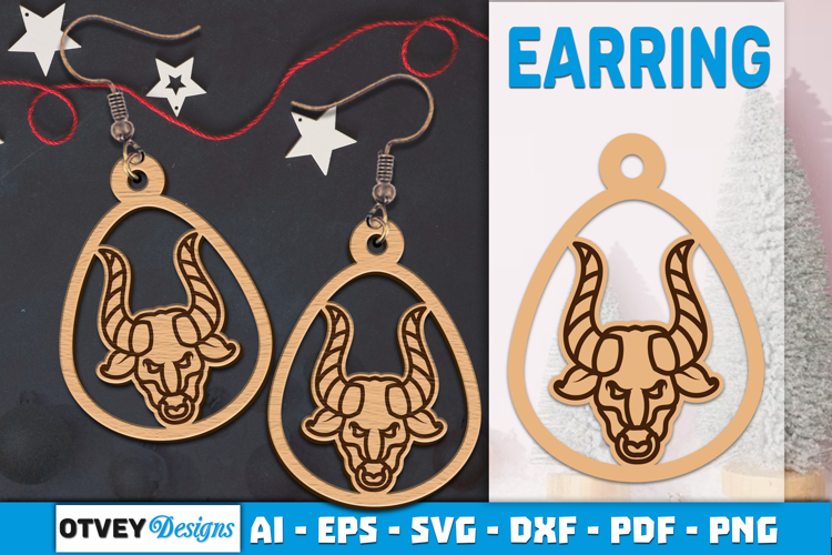 Zodiac Earring Lasercut | Earring Design Lasercut