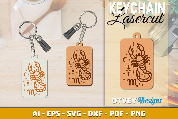 Zodiac Keychain Lasercut | Keychain Design Lasercut example image 1