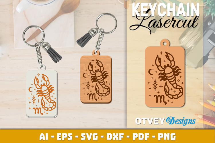 Zodiac Keychain Lasercut | Keychain Design Lasercut