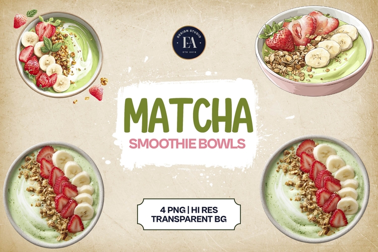Matcha Smoothie Clipart 4 PNG