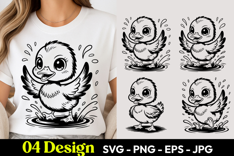 Happy Water Chick SVG PNG