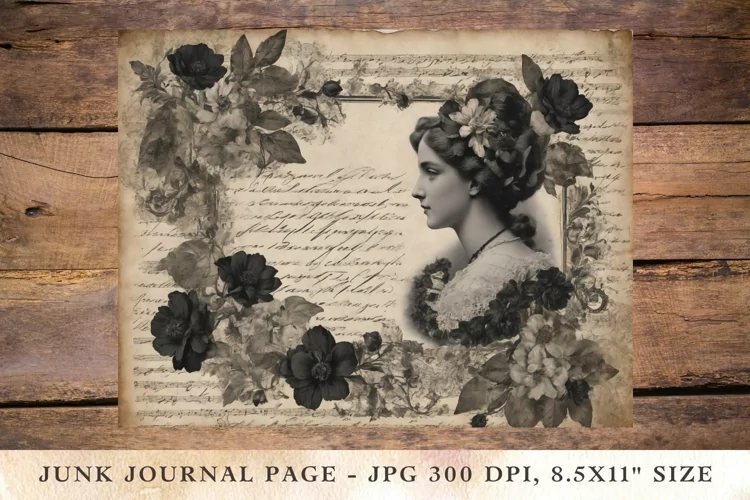 Printable Junk Journal Pages victorian woman girl 46