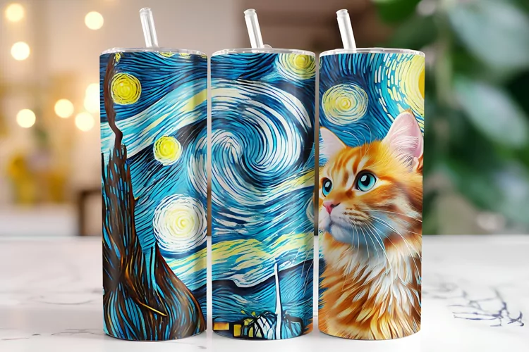 Cat Tumbler Wrap | Sublimation | Tumblers