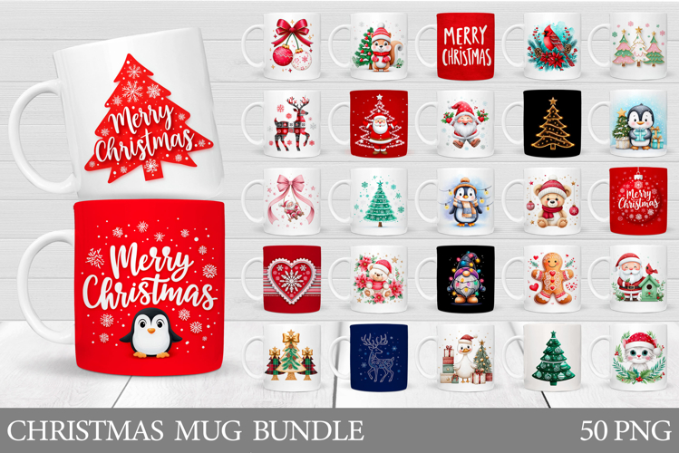 Christmas Mug Wrap Bundle. Christmas Mug Sublimation