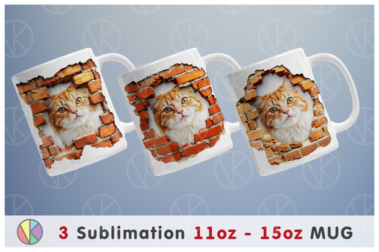 3 Photo Frame Patterns. 3D Hole in Wall - 11oz-15oz Mug.