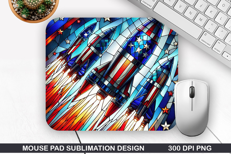 Fireworks Mouse Pad Sublimation, 4th Of July Mouse Pad PNG example image 1