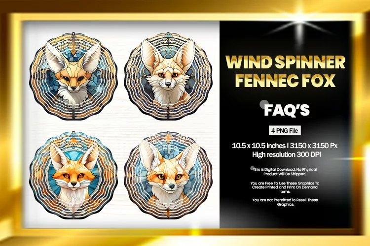 Fennec Fox Wind Spinner Sublimation - 04 Variations