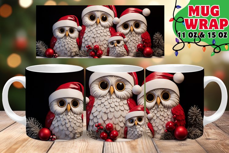 3D Christmas Icy Whirl Mug, 11oz & 15oz example image 1