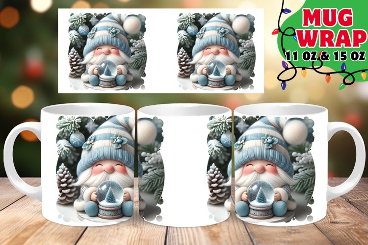 Gnome Winter Elegance 11oz 15oz Mug Wrap example image 1