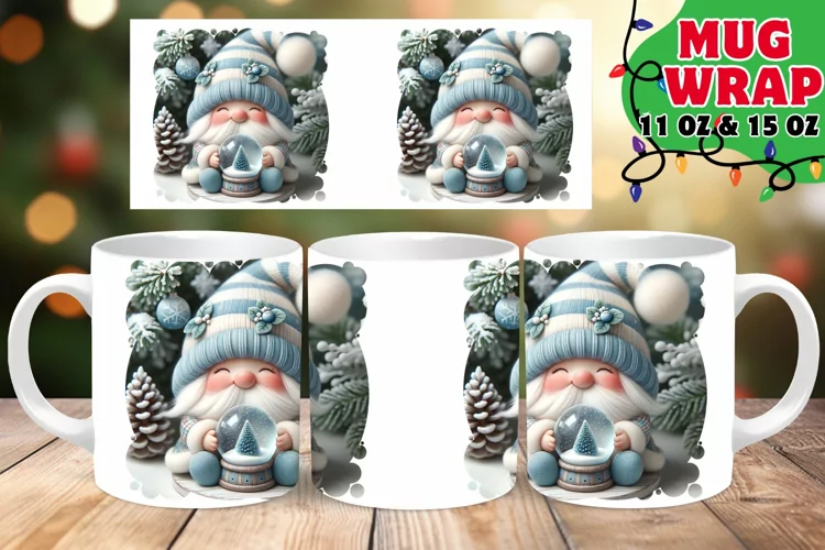 Gnome Winter Elegance 11oz 15oz Mug Wrap