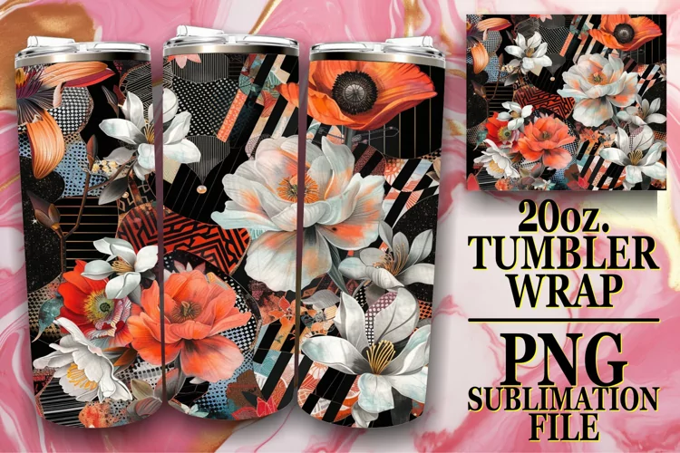 Playful Abstract Spring Petals Tumbler Sublimation 20oz