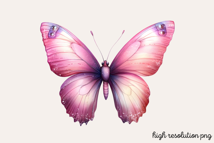 Pink Butterfly Clipart Image 8