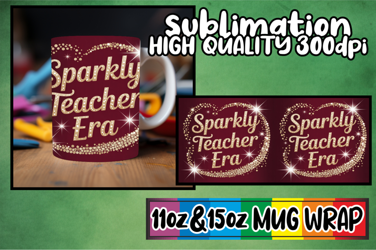 Serene thoughts 11oz 15oz sublimation wrap, Teacher