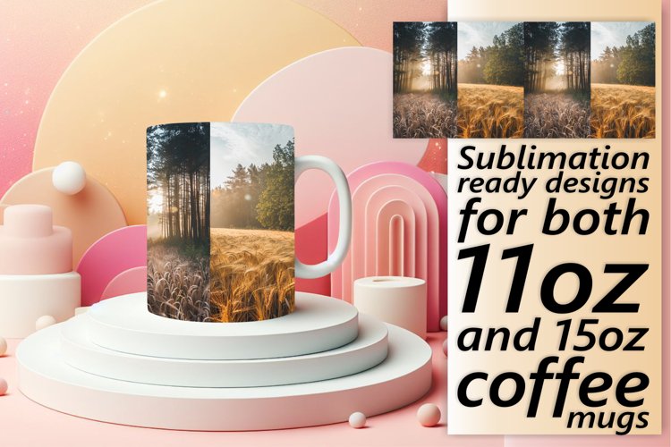 Majestic Landscape Mug Wrap Sublimation for 11oz/15oz