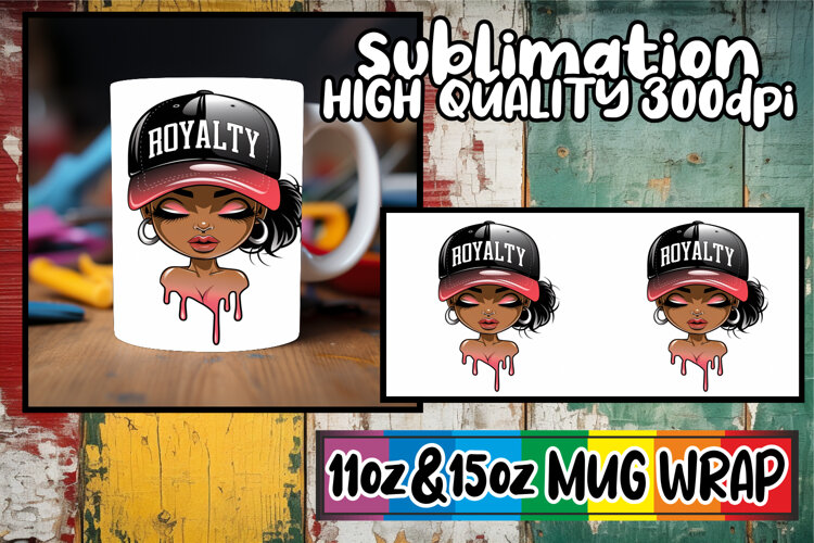 Wholesome vibes 11oz 15oz sublimation wrap, Black Woman example image 1