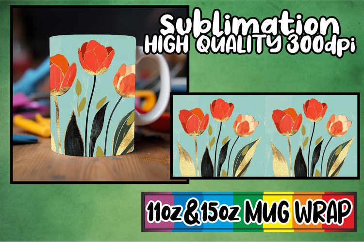 Happy memories 11oz 15oz mug wrap, Flower