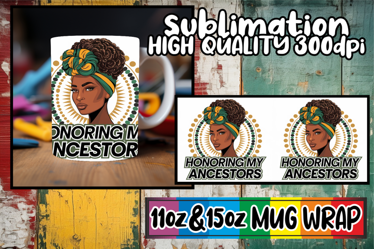 Bright smiles sublimation mug wrap, Black Woman
