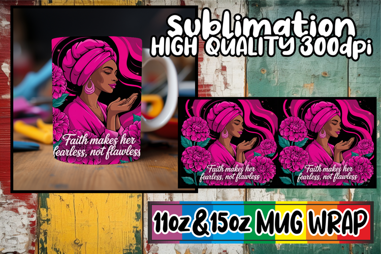 Pure joy 11oz 15oz sublimation wrap, Praying Woman