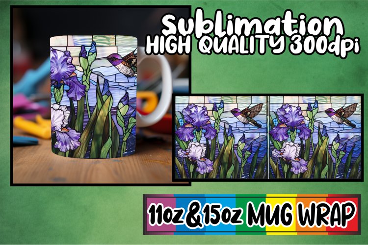 Tranquil Stained Glass Mug Wrap Beauty 11oz/15oz