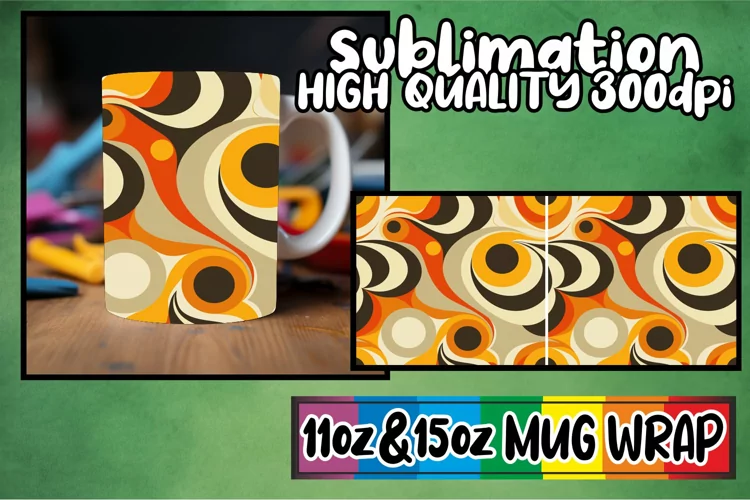 Spring Burst Abstract Mug Wrap Sublimation 11oz 15oz