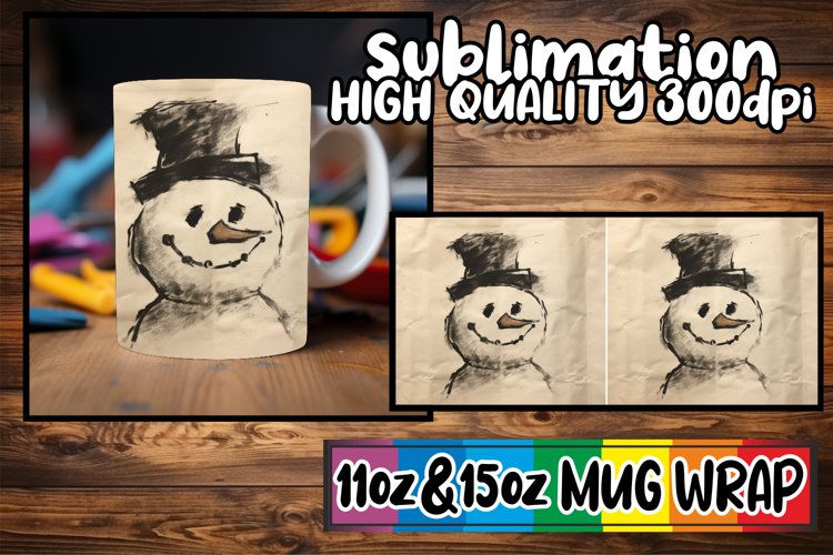 Winter Cheer Snowman Mug Design - Festive Wrap