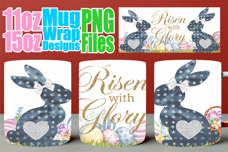 Sweet vibes 11oz 15oz sublimation wrap, Easter Bunny example image 1
