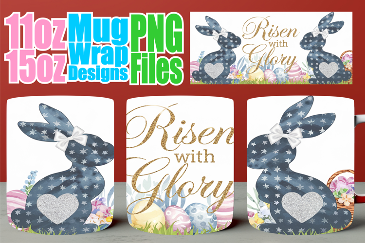 Sweet vibes 11oz 15oz sublimation wrap, Easter Bunny