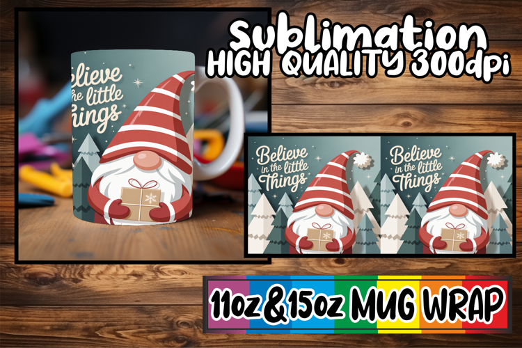 Blissful evenings 11oz 15oz sublimation wrap, Holiday Gnome