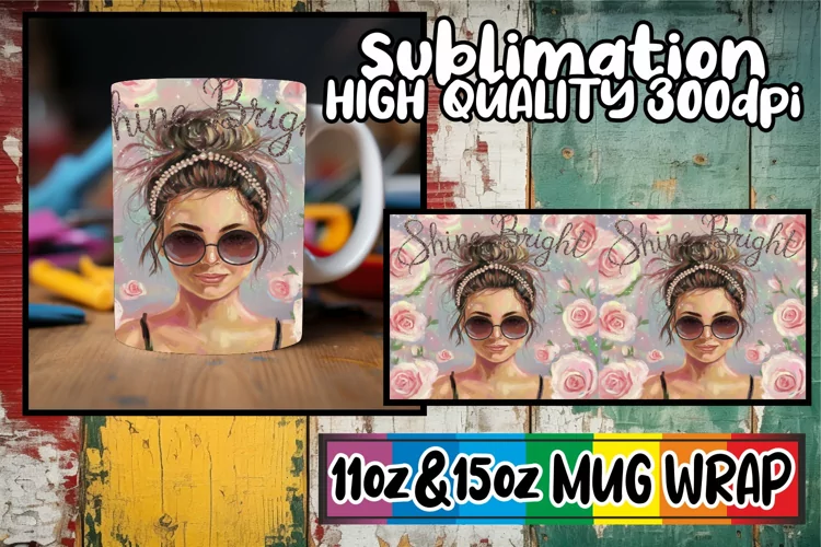 Joyful heart sublimation mug wrap, Woman