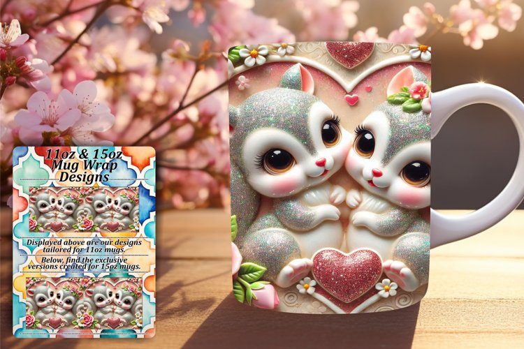 Chic 15oz Mug Wrap Png Template , Cupid