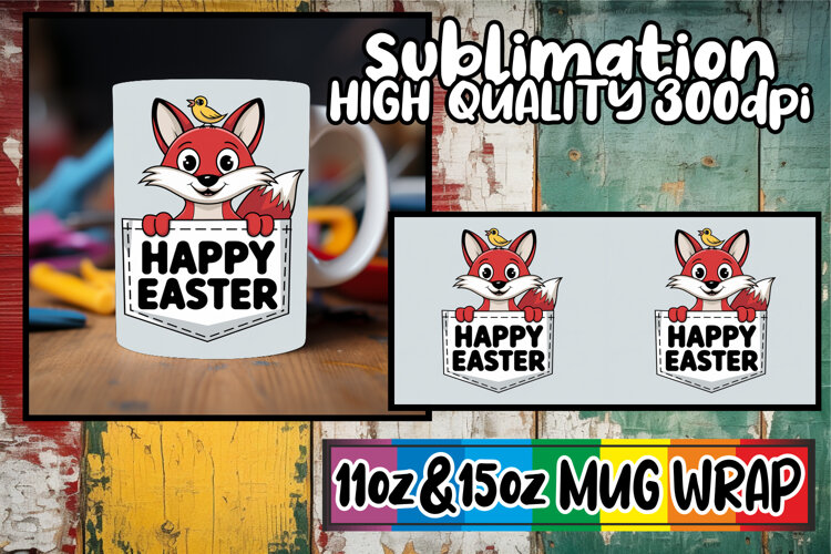 Heartfelt vibes 11oz 15oz sublimation wrap, Easter Animals example image 1