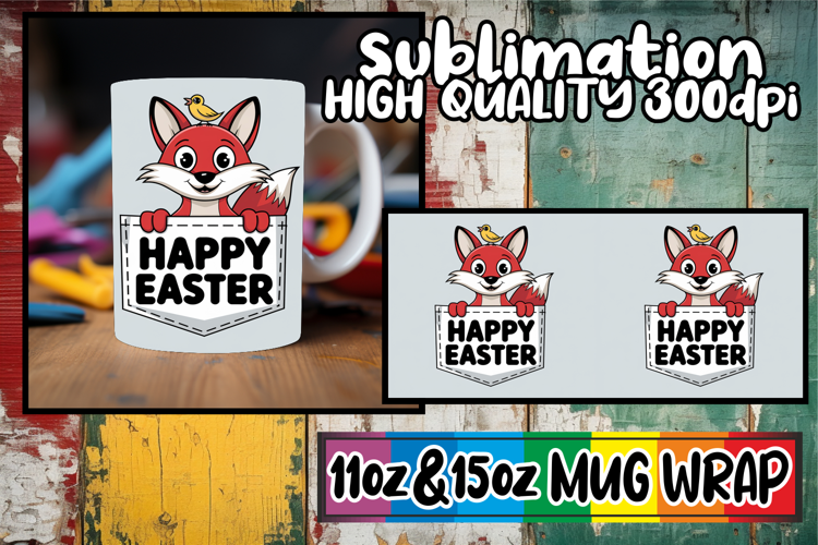 Heartfelt vibes 11oz 15oz sublimation wrap, Easter Animals