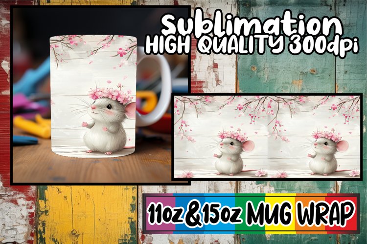 Adorable Animals and Flowers Mug Wrap | 11oz 15oz