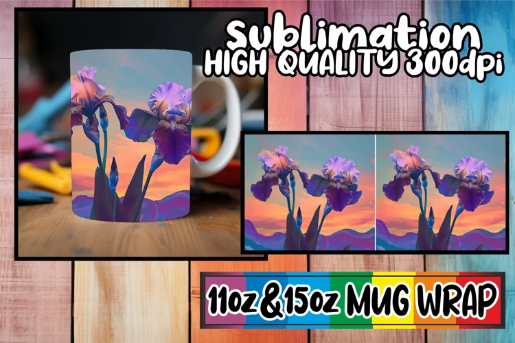 Retro Springtime Serenity: Mug Wrap Sublimation