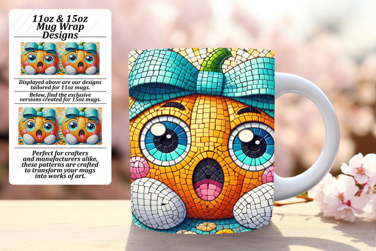 Radiant 15oz Mug Wrap Png Artwork , Cute Pumpkin