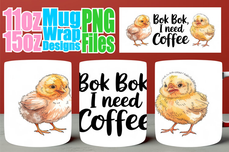 Tranquil vibes 11oz 15oz mug wrap, Funny Animals example image 1