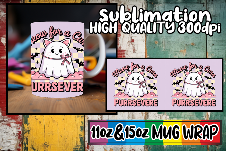 Sweet mornings 11oz 15oz mug wrap, Ghost Cancer