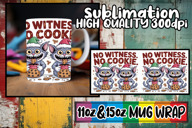 Whimsical charm 11oz 15oz mug wrap, Funny Cat