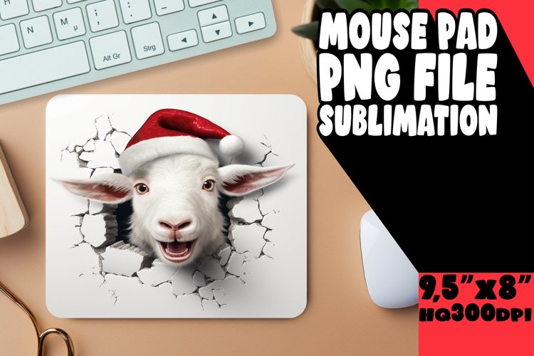 3D Wall Christmas Spectacle Mouse Pad