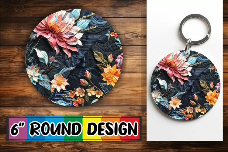 Botanical Blossom Round Ornament Sublimation