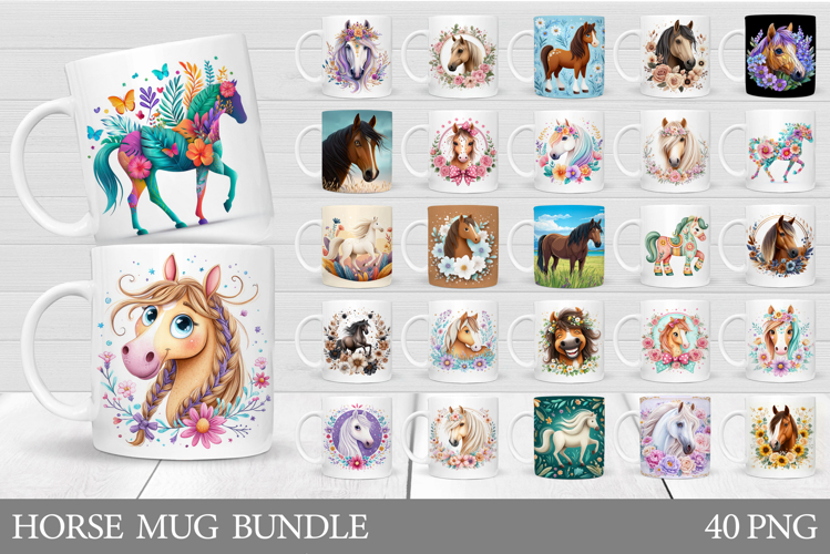 Horse Mug Bundle. Horse Mug Wrap Sublimation
