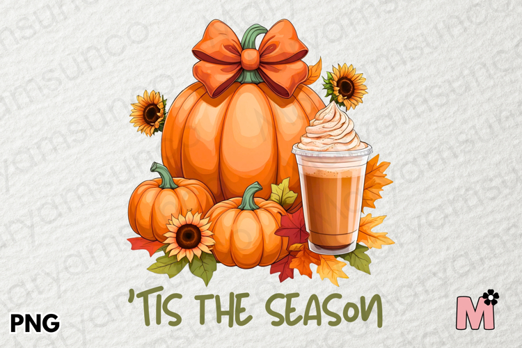 Tis the season pumpkin spice latte clip art