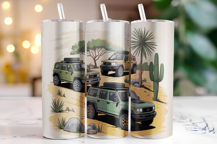 Mountain Off Road Car Tumbler Wrap | Sublimation | Tumblers