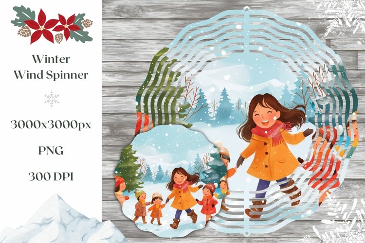 Christmas Wind Spinner, Winter Forest Wind Spinner Design example image 1