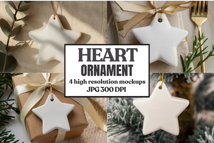 Christmas Star Ceramic Ornament Mockup | Holiday Star Tree
