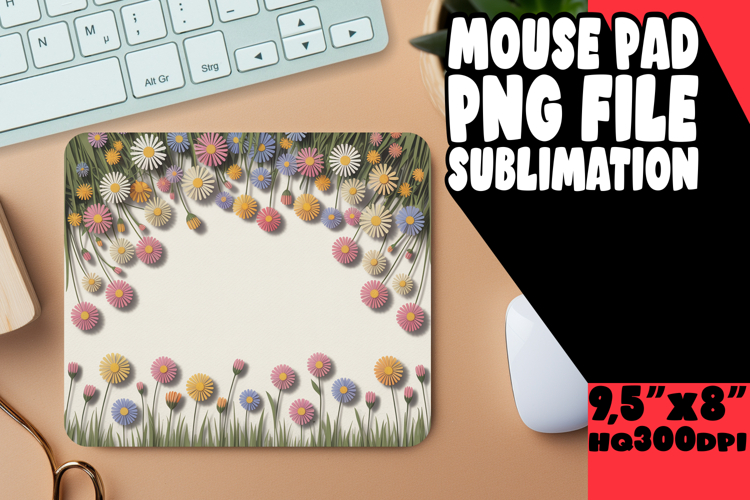 VIBRANT DESK PAD SUBLIMATION ART, Flowers