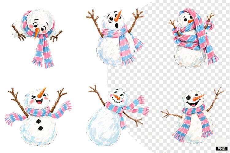 Christmas Snowman PNGs example image 1