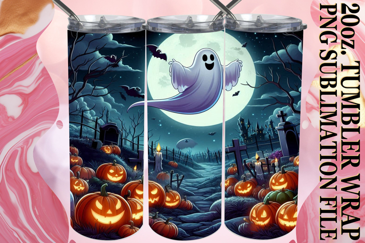 Cheerful Days 20oz tumbler wrap, Ghost