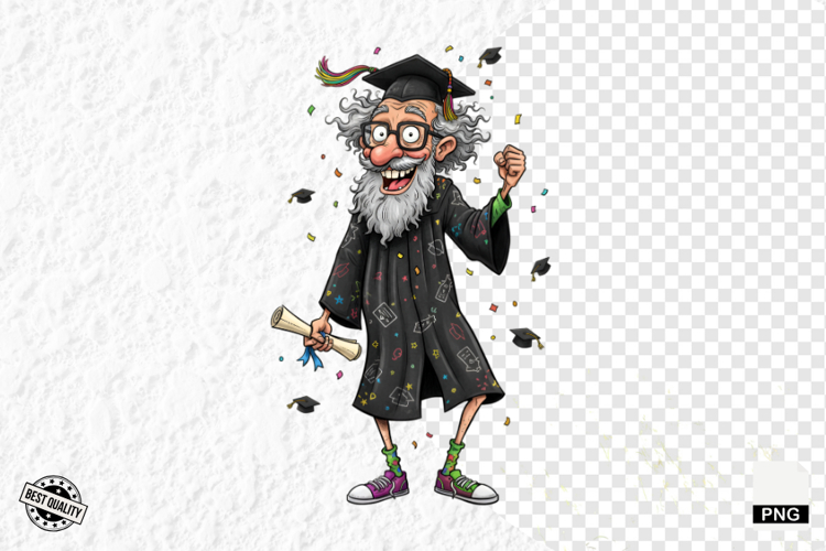 Whimsical Graduation Grandpa Clipart